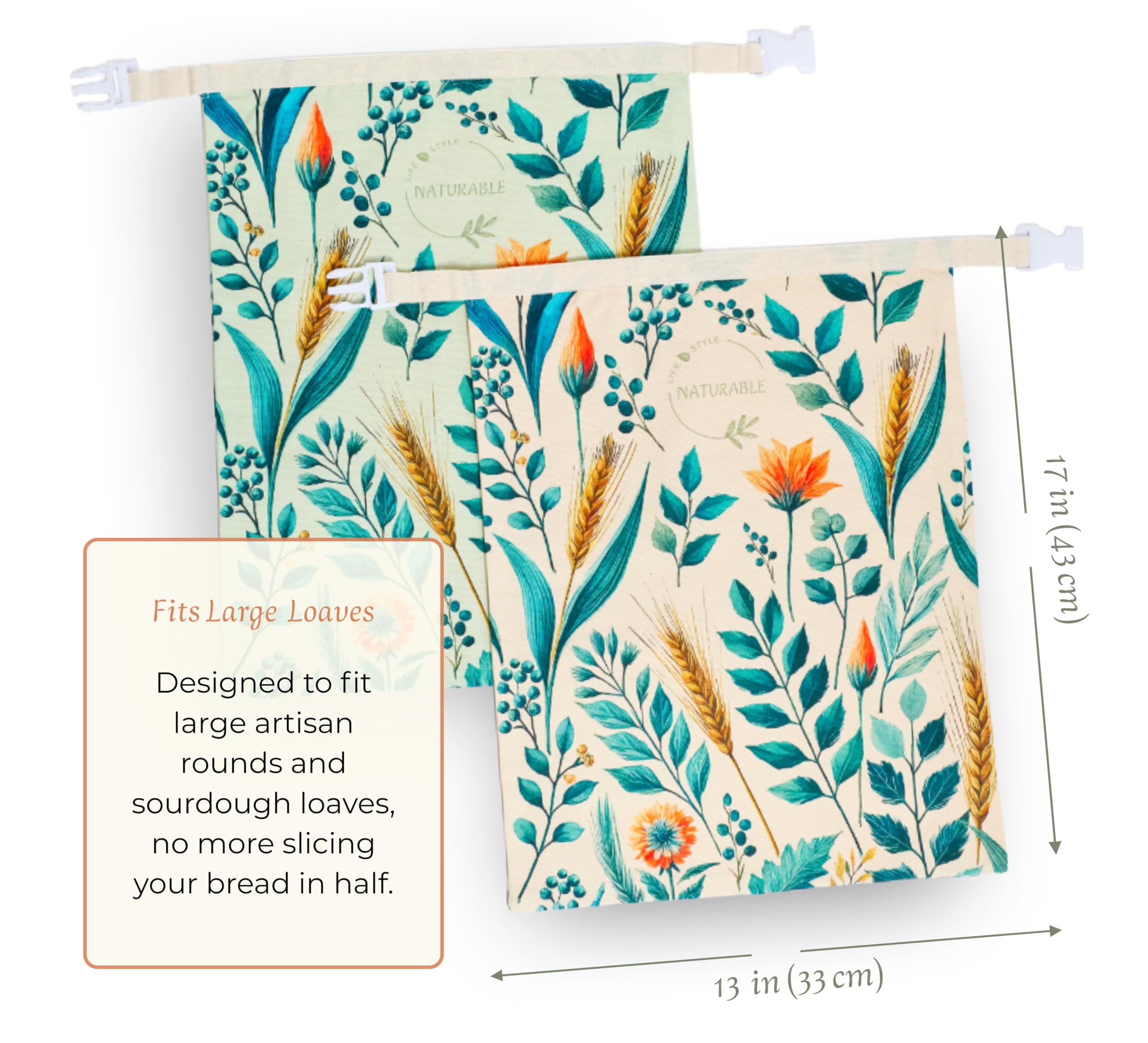NATURABLE beeswax wrap 14x13 for sandwiches keeps flavors while reusing safely