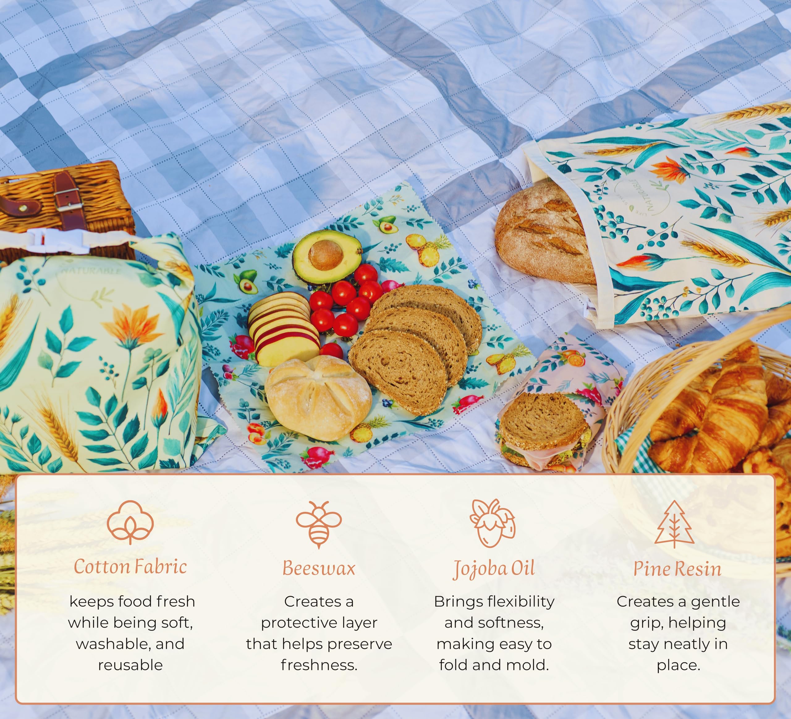 NATURABLE kitchen floral wrap display adds charm and eco-friendly appeal