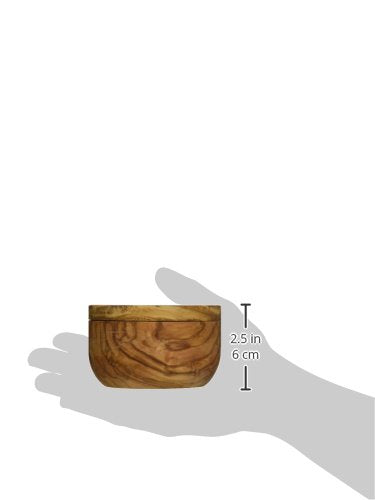 Naturally Med olive wood salt pot features magnet closure to keep salt secure