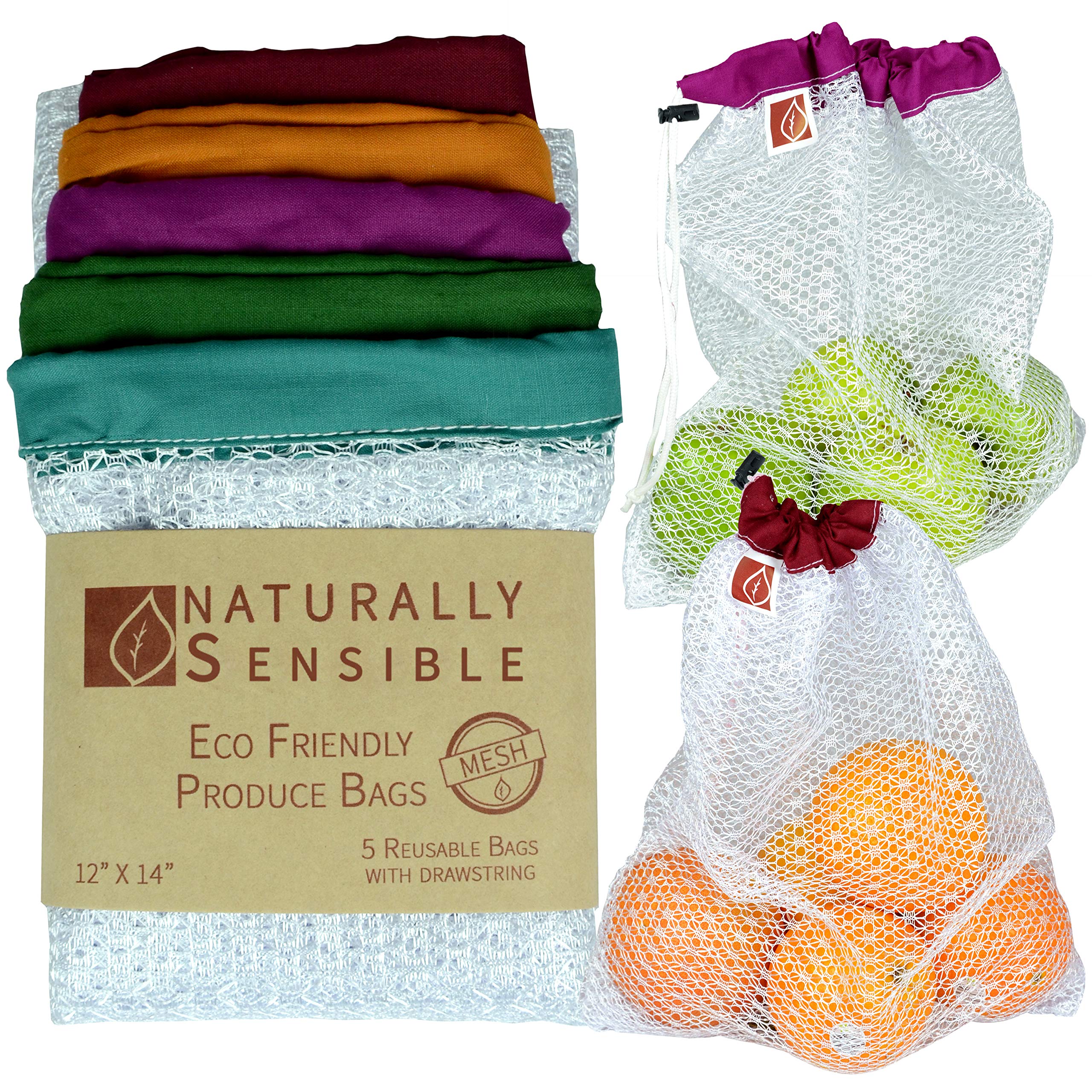 Naturally Sensible red see-through mesh bag for groceries and easy identification