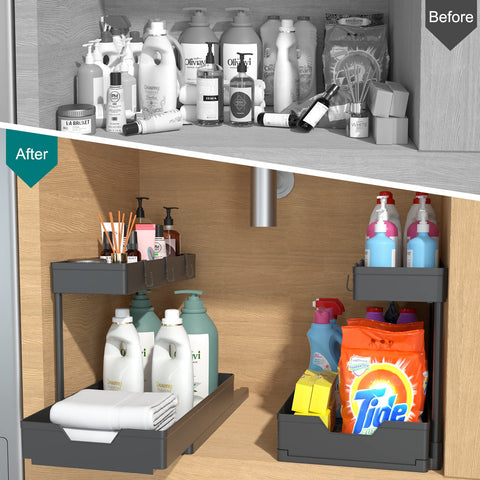 Nature's Source 2-tier cabinet organizer sturdy metal frame