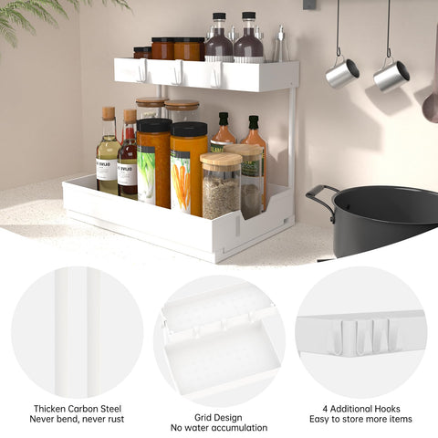 NATURE'S SOURCE 50 lb load capacity keeps tall bottles secure under the sink.