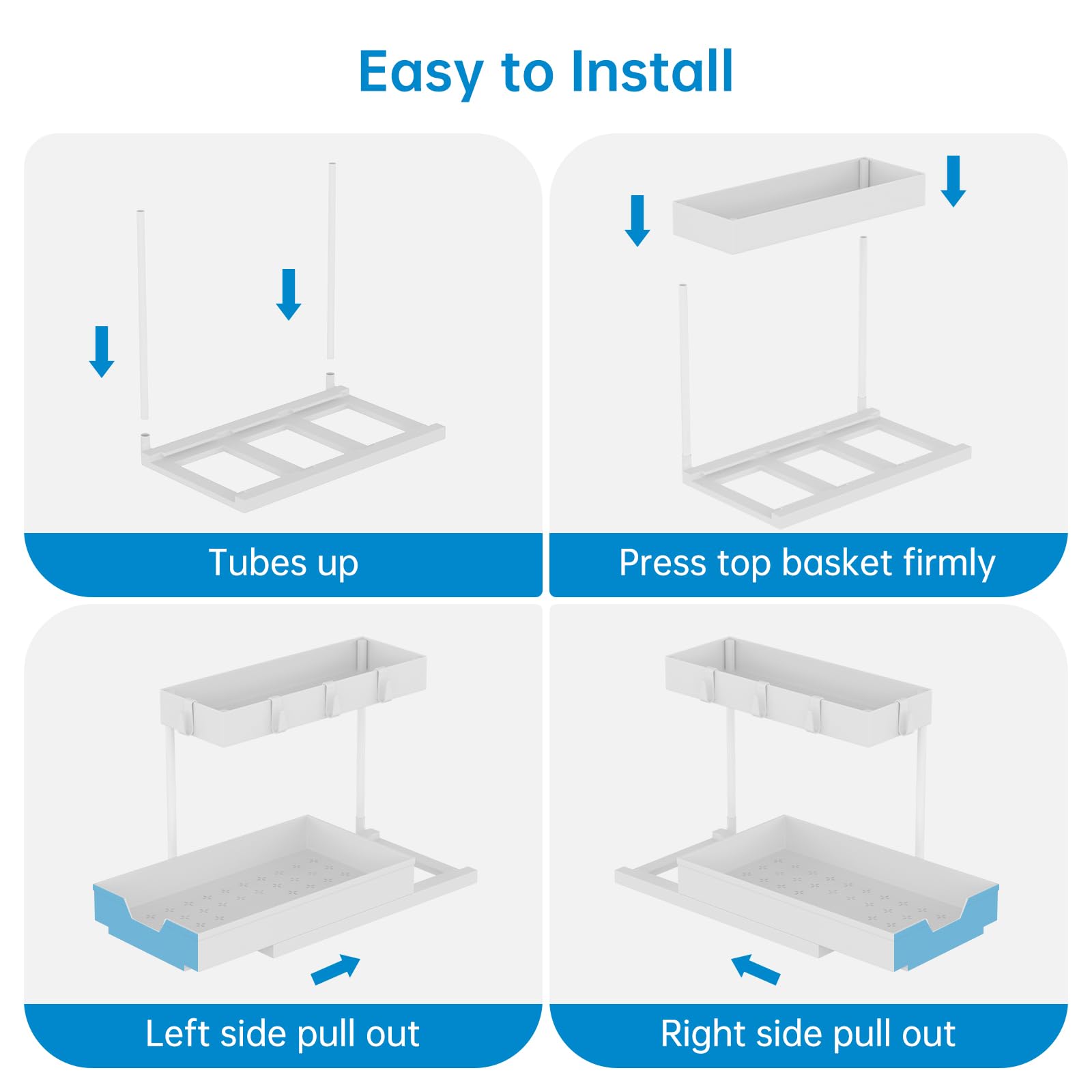 NATURE'S SOURCE four side hooks add extra under-sink organization options.
