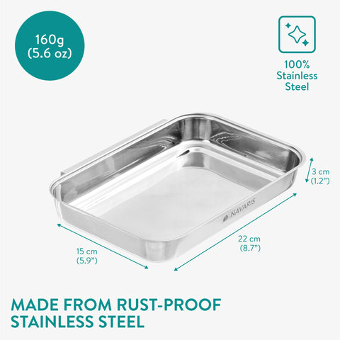 Navaris dredging trays dimensions 9 by 5.9 inches for precise meat prep