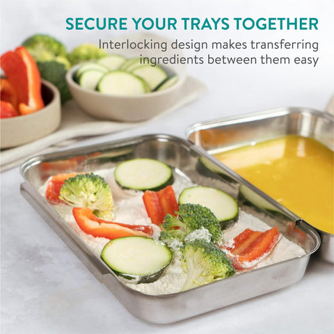 Navaris stainless steel trays for food: durable, BPA-free for dipping and marinating