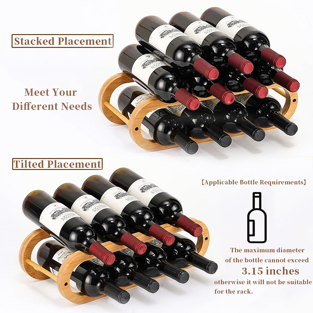 Navtcow water bottle organizer bamboo 2 sizes neatly stored bottles