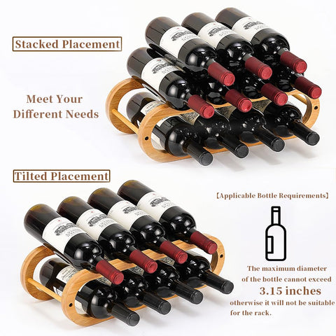 Navtcow water bottle organizer bamboo 2 sizes neatly stored bottles