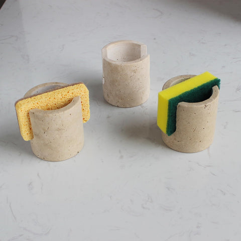 Nawgnail beige travertine sink accessory practical water-absorption and drying.