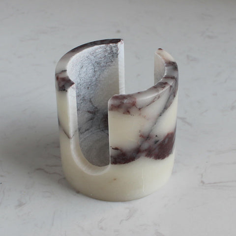 Nawgnail marble sponge holder vertical slot for upright drying by the sink