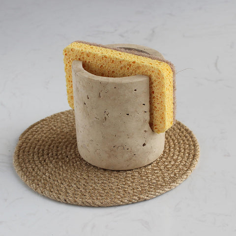 Nawgnail natural marble sponge holder elegant design resists rust.