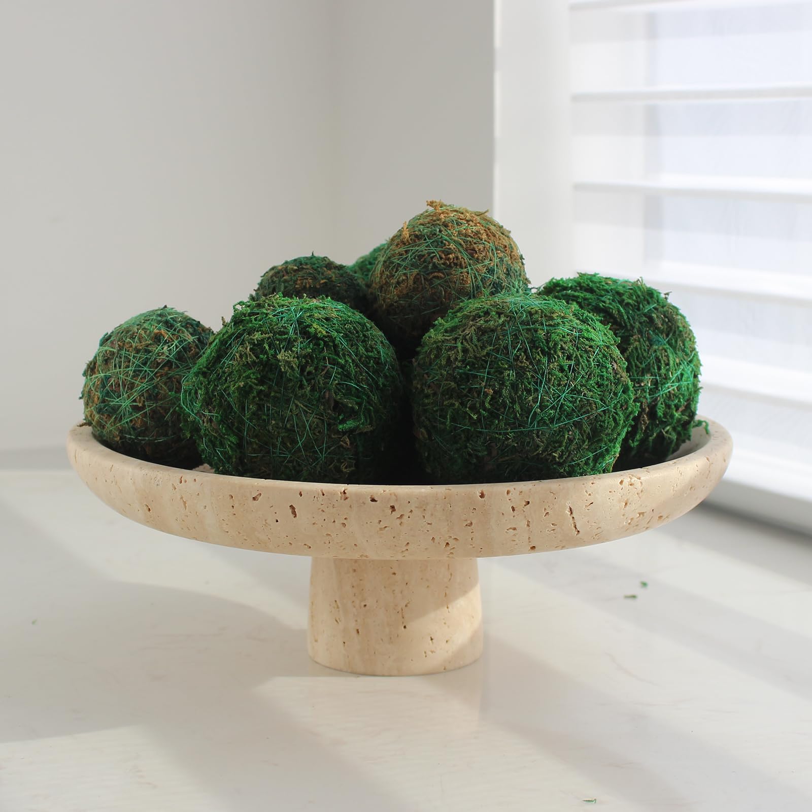 Nawgnail travertine bowl dining-table centerpiece adds modern-classic charm