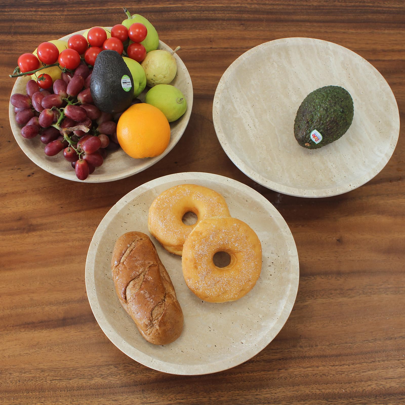 Nawgnail travertine storage tray doubles as decorative centerpiece