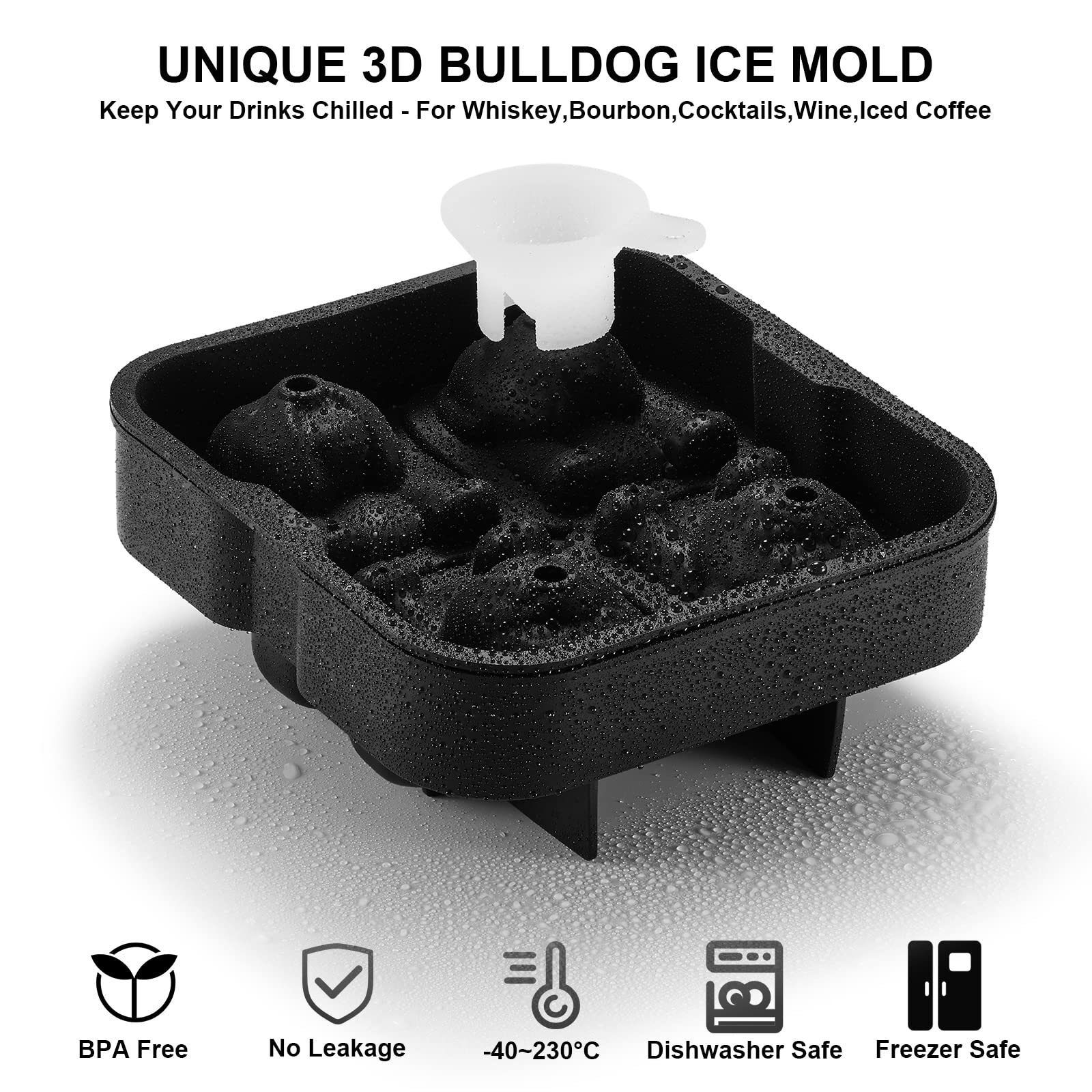 Nax Caki bulldog-shaped ice tray ideal for premium cocktails and long-lasting chill.