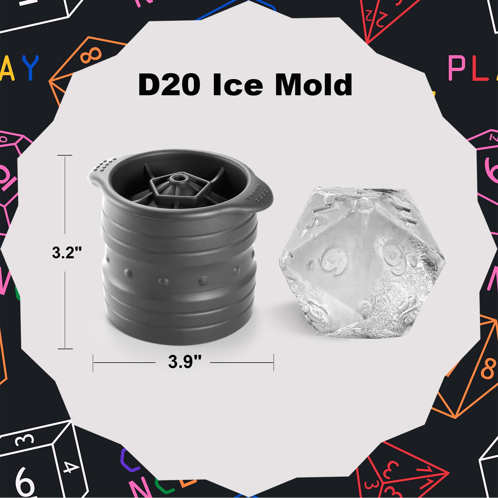 Nax Caki D20 dice mold designed for gifting and collectibles.