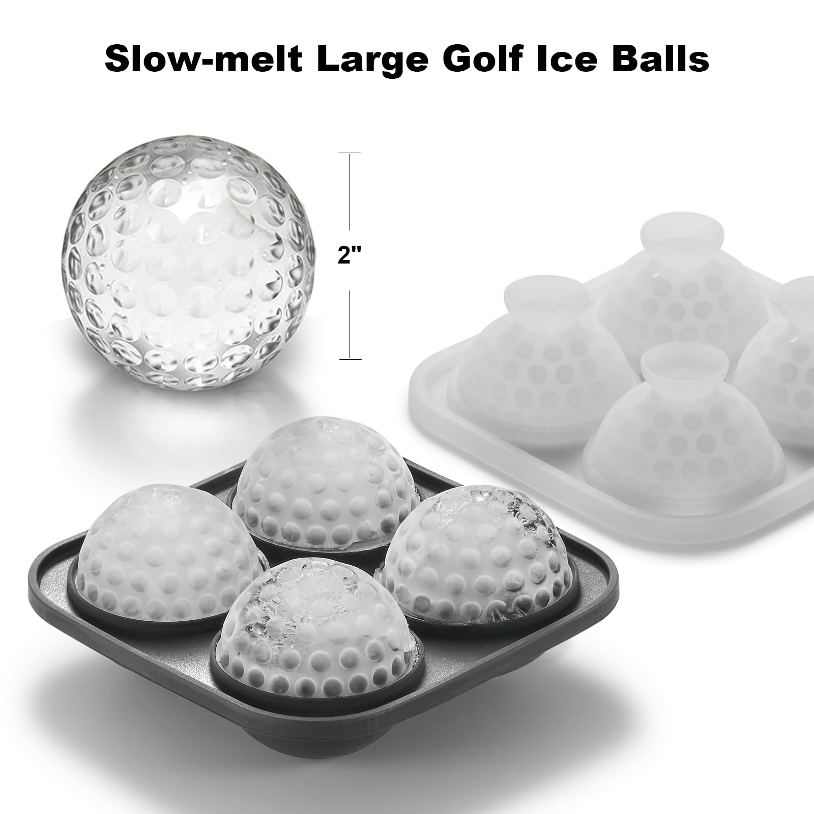 Nax Caki golf ice tray easy-release silicone for clean cubes