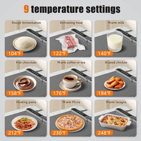 NAXBEY warming mat features a 6-hour timer for convenient warming