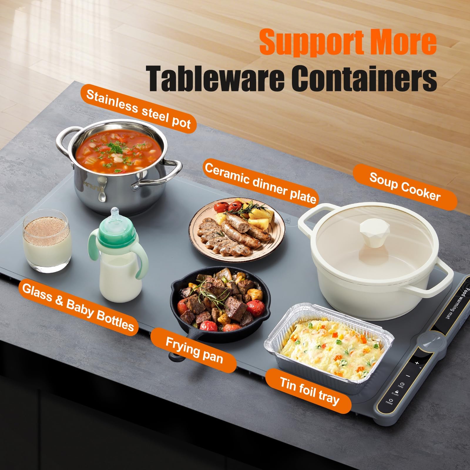 NAXBEY warming mat heats rapidly in seconds on compatible surfaces
