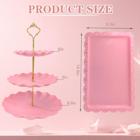 NAXIHOPT pink trays closeup highlighting smooth finish and cake-friendly support.