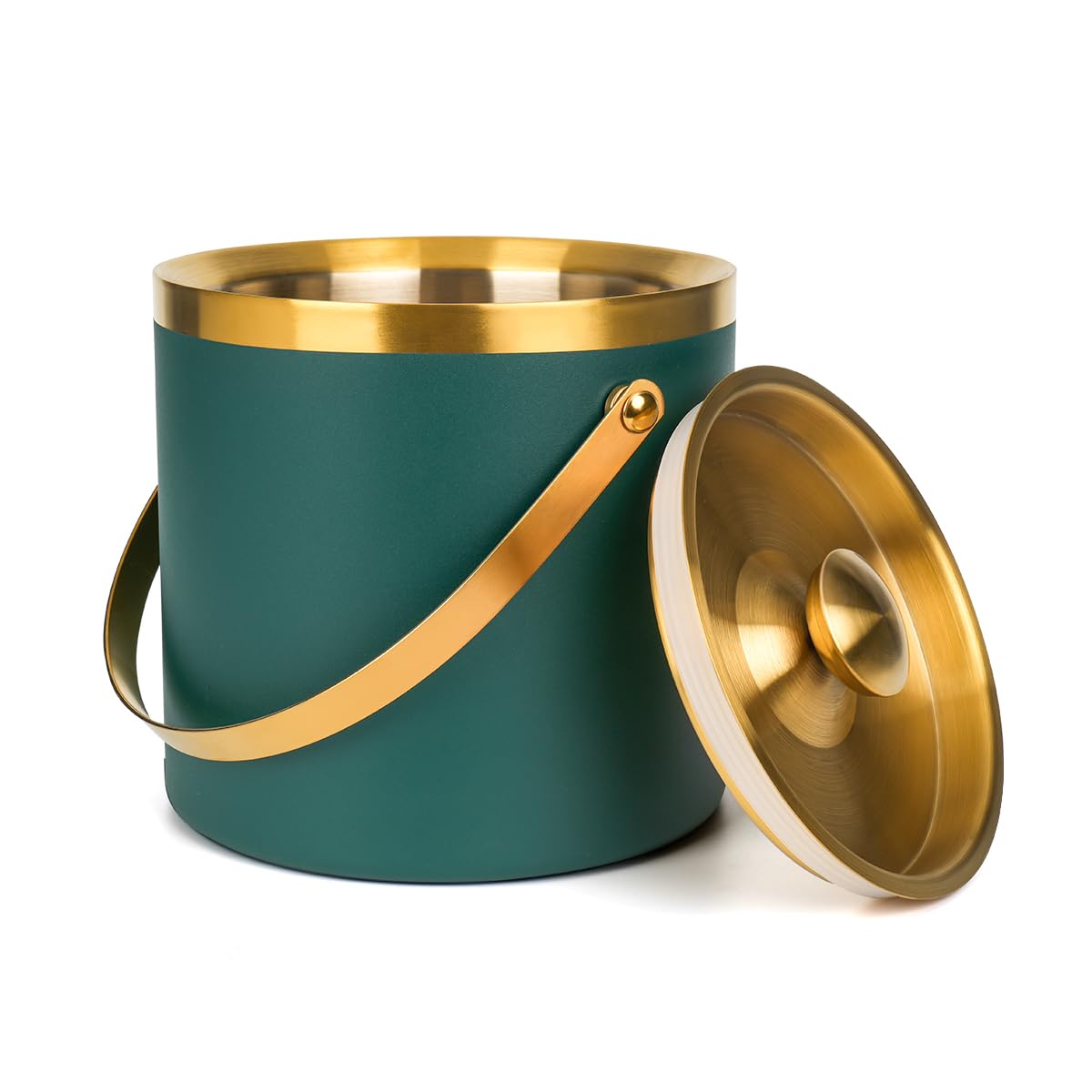 NBNSTHV 3L double-wall ice bucket with lid keeps drinks cold at parties.