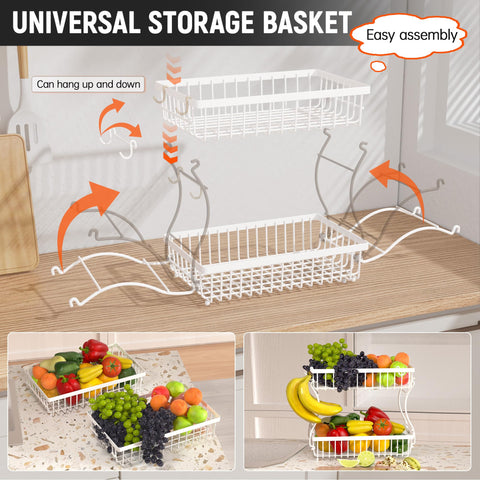 Nbwxcwbs detachable-fruit-basket enables two units or a single tray.