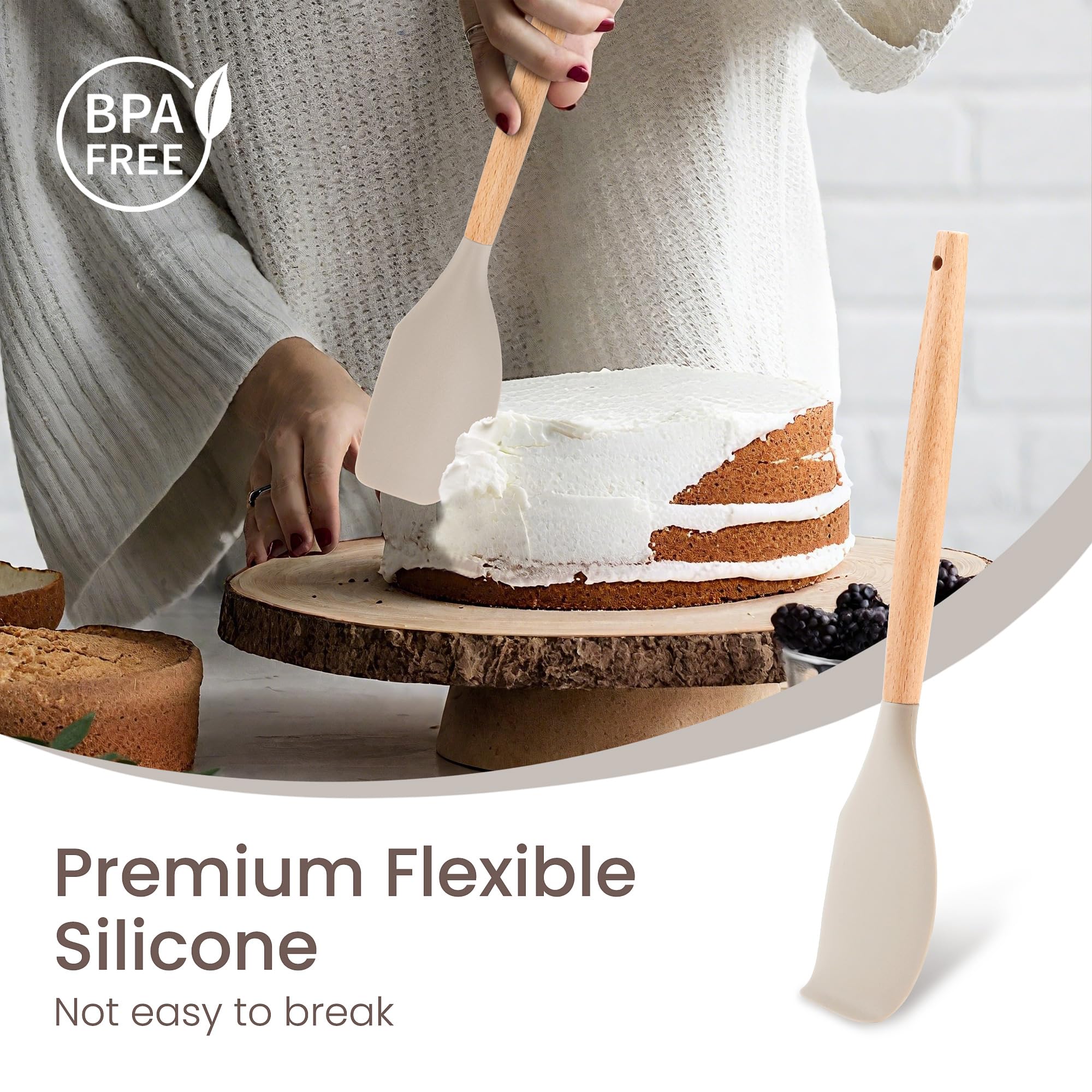 NCUE BPA-free silicone utensils protect cookware and food safety.