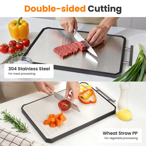 NCUE cutting board with non-slip edges keeps chopping steady