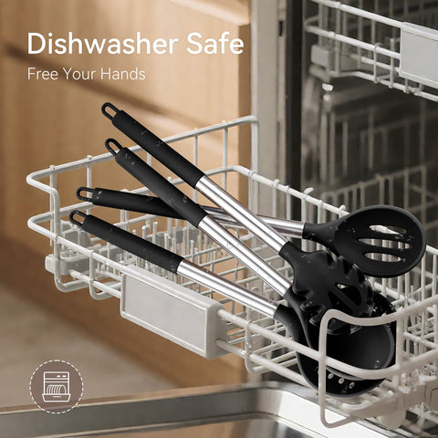 NCUE dishwasher-safe kitchen utensils for quick cleanup