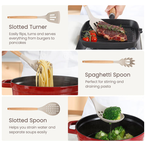 NCUE gift-ready silicone utensil set, perfect for home cooks.