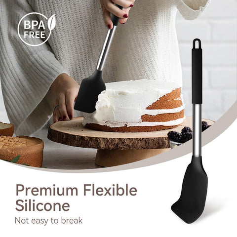 NCUE heat-resistant silicone spatula safe up to 446°F for direct stirring