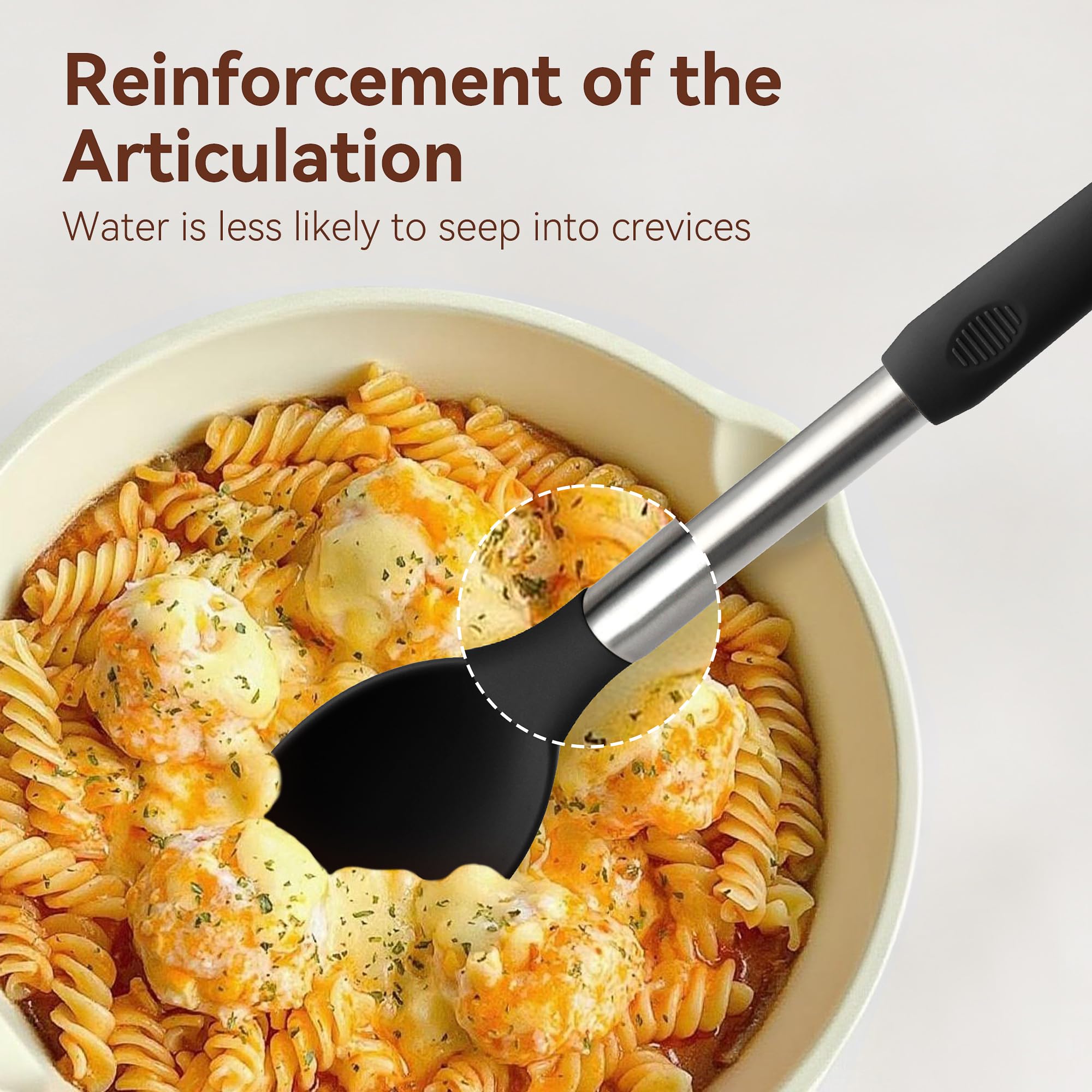 NCUE heat-resistant silicone utensils withstand high temperatures during busy cooking.