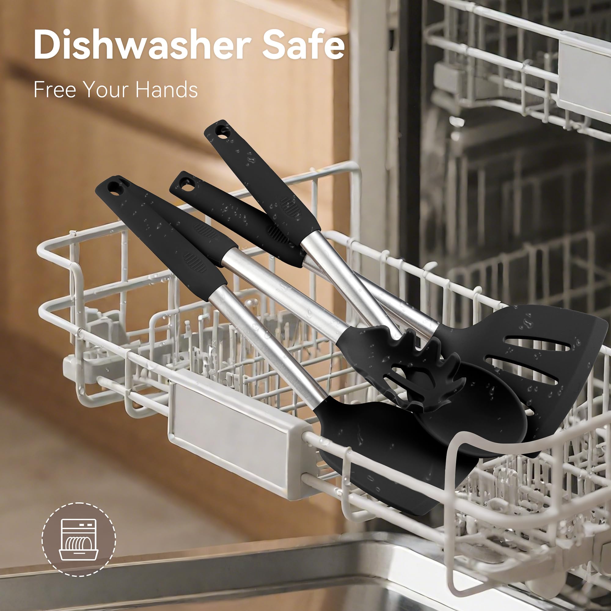 NCUE multi-tool kitchen set includes scissors and pasta server for versatility.