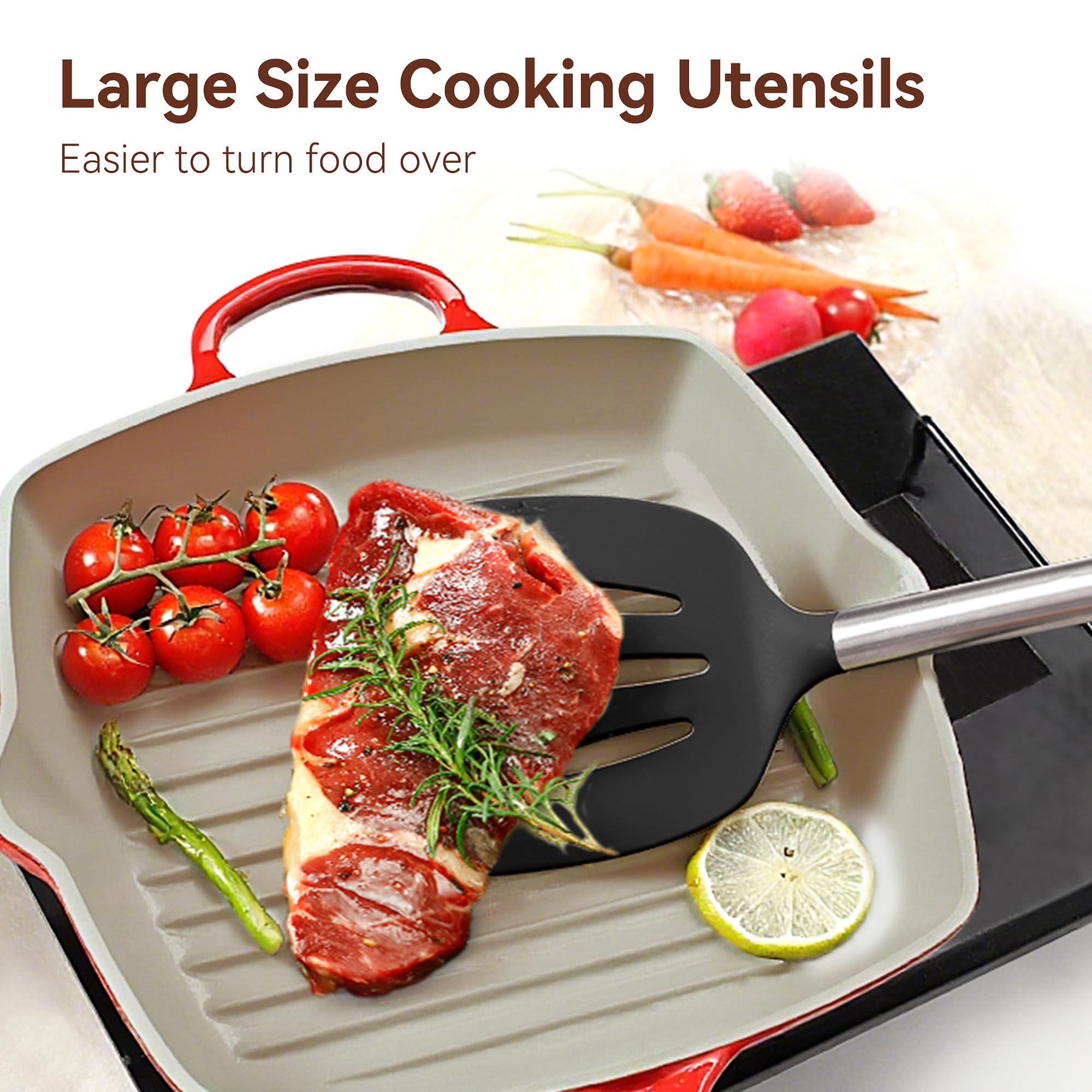 NCUE seamless design utensils are dishwasher safe for quick cleanup.