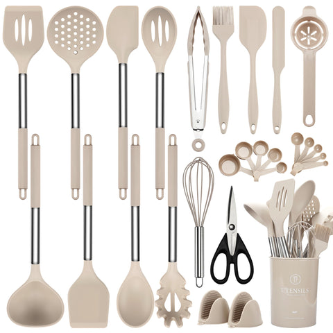 NCUE silicone utensils 28-piece set; versatile tools for nonstick cookware