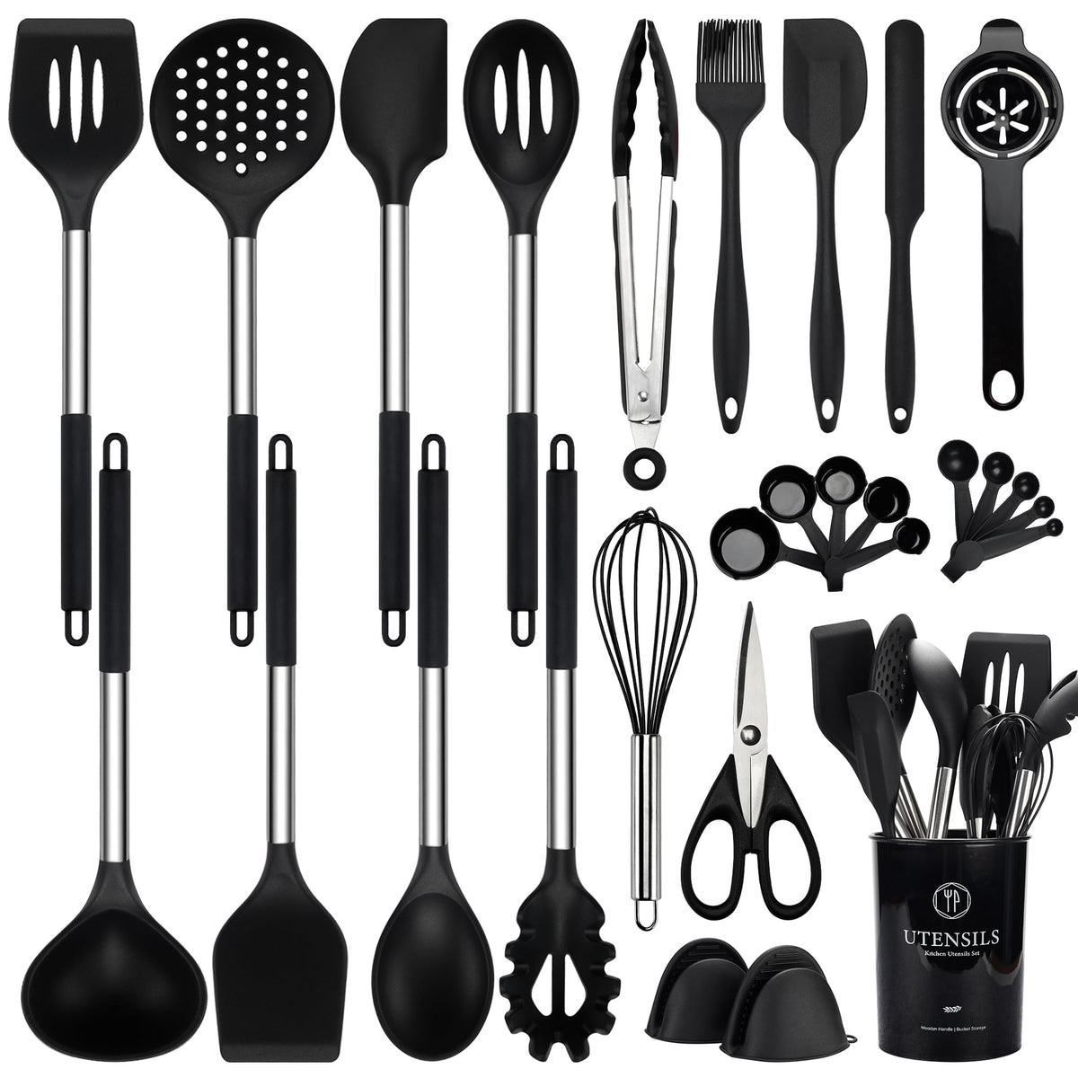 NCUE silicone utensils 28pc set for versatile nonstick cooking
