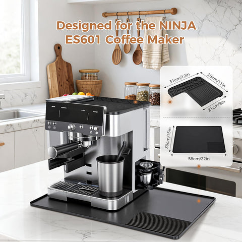 Ndoge Ninja ES601 sliding mat lets you reposition the espresso machine without lifting.