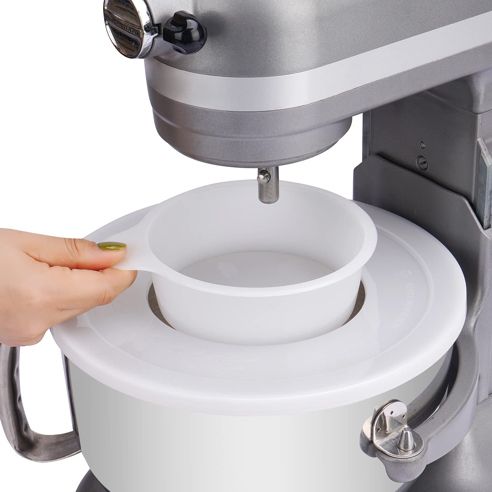 Ne-totoro bowl lid splash guard helps contain batter splashes.