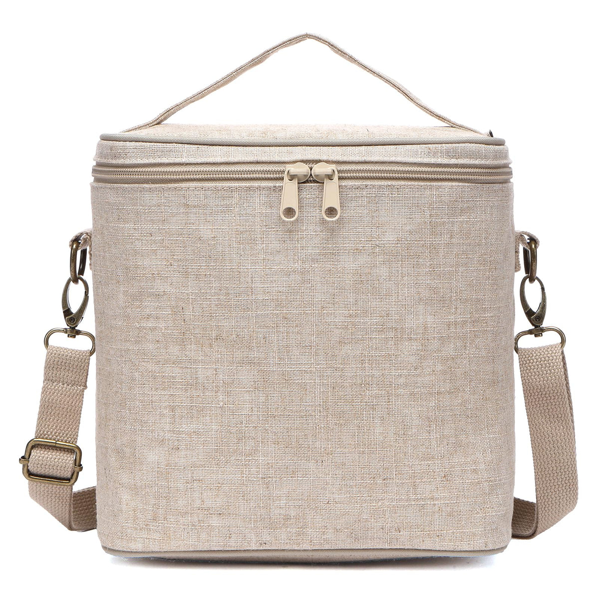 neatlife insulated linen lunch bag exterior keeps beverages cool on the go