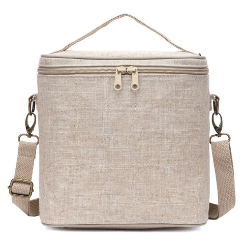 neatlife insulated linen lunch bag exterior keeps beverages cool on the go
