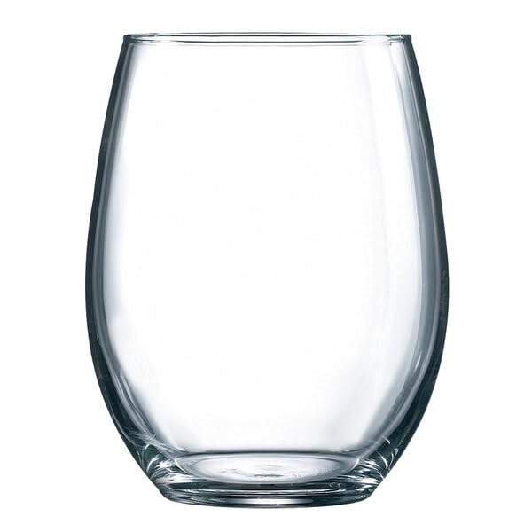 Necessia 9 oz stemless wine glass—versatile for wine, cocktails, and juices.