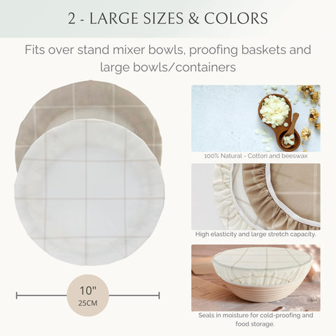 Nectar & Nest reusable cotton beeswax cover stretches to fit various bowls.