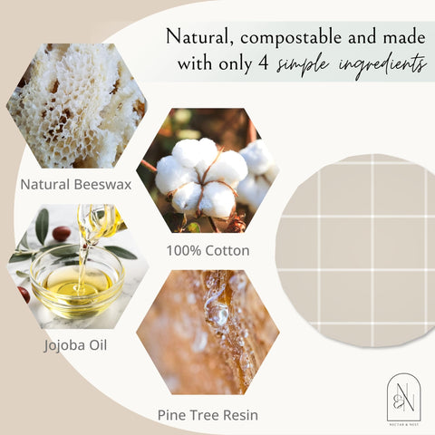 Nectar & Nest 100% cotton beeswax cover keeps dough breathable.