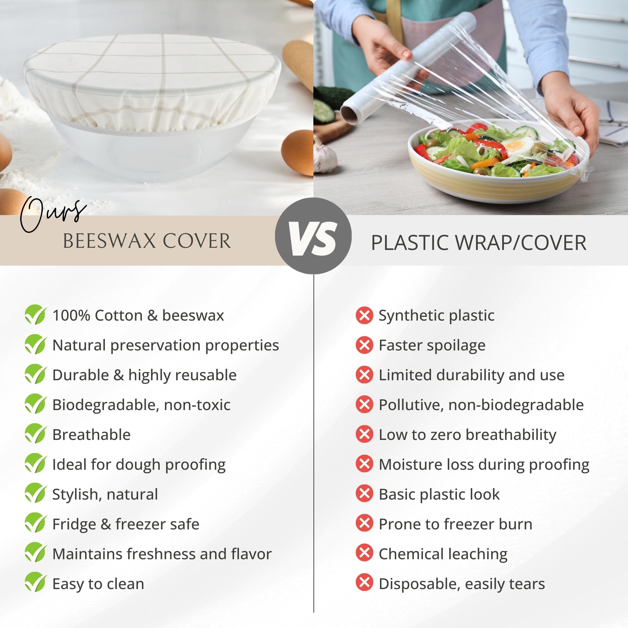 Nectar & Nest elastic reusable cover protects leftovers in the fridge.