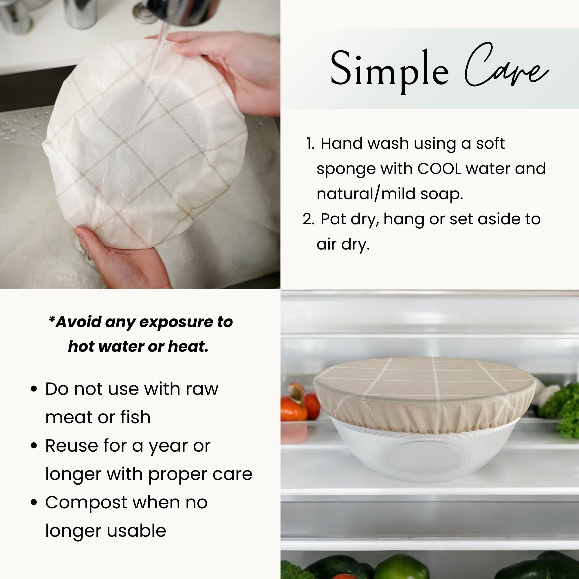 Nectar & Nest eco-friendly bowl cover for kitchen use.