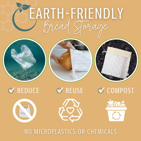 Nectar & Nest bag with white buckle closure keeping bread securely stored.