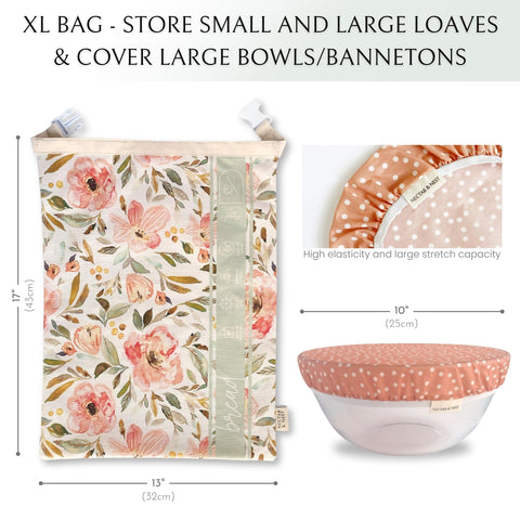 Nectar & Nest organic cotton material emphasizes natural, reusable bread storage.