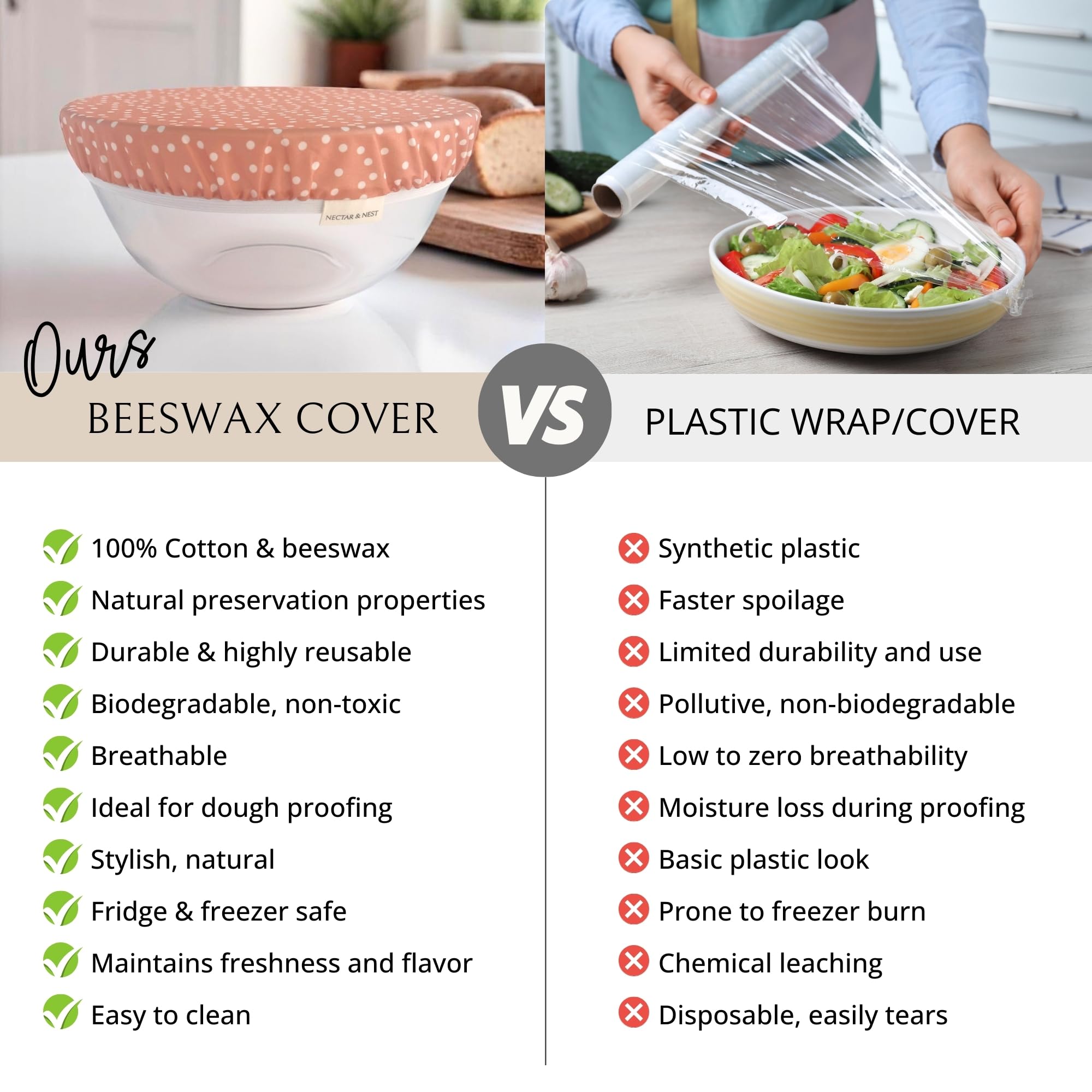 Nectar & Nest reusable beeswax bags reduce waste in daily kitchen.
