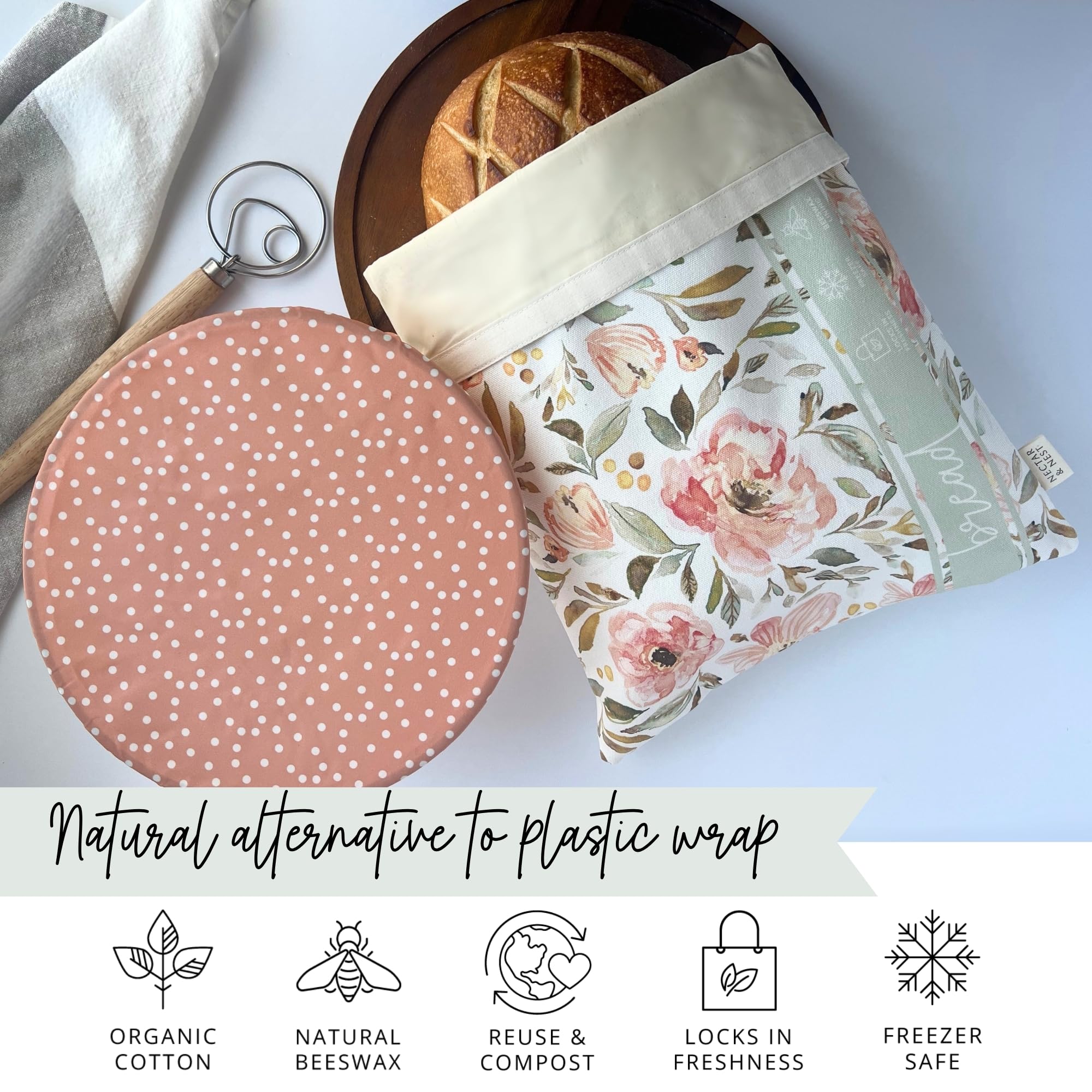 Nectar & Nest sourdough-friendly bags preserve loaf texture without plastic.
