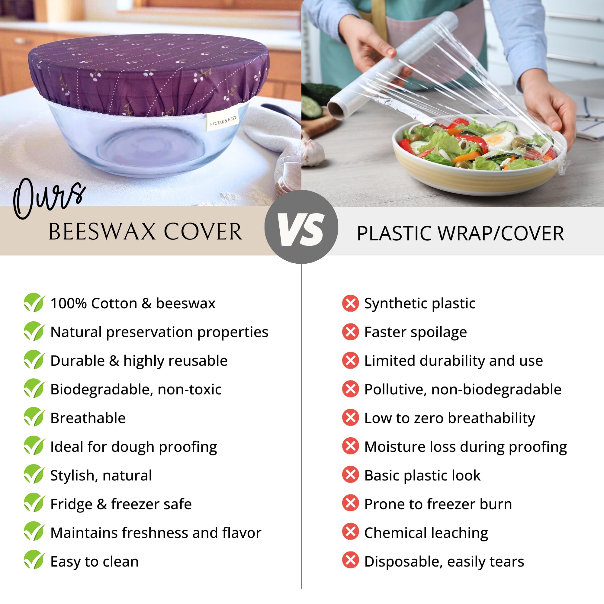 Nectar & Nest zero-waste baking with reusable bread bag and cover