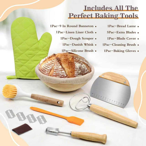 Neddie cotton and linen lining keeps dough moisture balanced and non-stick.