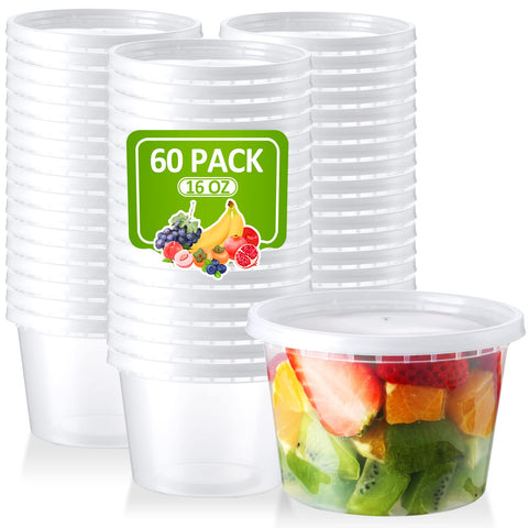 NEEBAKE 16oz deli container with lid, perfect for soups and portable meals.